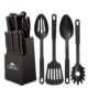 Ginsu Kiso 18-Piece Black Knife Set with Black Block - Dishwasher Safe and Always Sharp