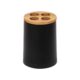Maison Sucasa Toothbrush Holder for Bathroom, Countertop, Bathroom Accessory, Plastic and Rayon from Bamboo, Black