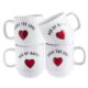Sheffield Home Set of 4 Stackable Stoneware Mugs with a Metal Rack for Storage, Large Cups for Tea, Mugs for Latte, and Hot Chocolate (Heart Sentiments)