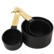 MRKT FINDS 4PCS Measuring cup set with golden steel handle (Black)
